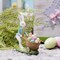 Easter Party Decorations Bunny Décor - Resin Rabbit Statue Pushing Easter Eggs Cart Multi Color Easter Bunny Décor Spring Decorations for Home 4.5 * 1.5 * 5 Inch